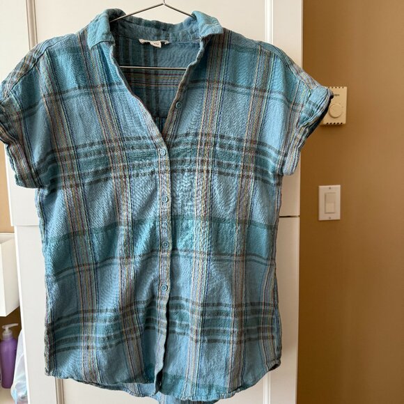 Beachlunchlounge Linen Plaid Shirt - Picture 1 of 4